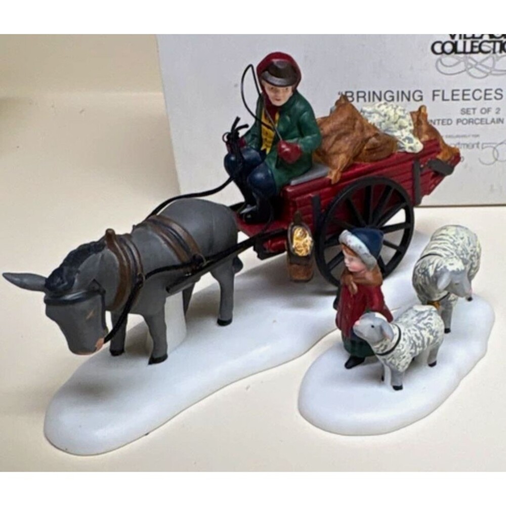 DEPT 56 #5819-0 Bringing Fleeces to the Mill 2-Piece Set New in Box